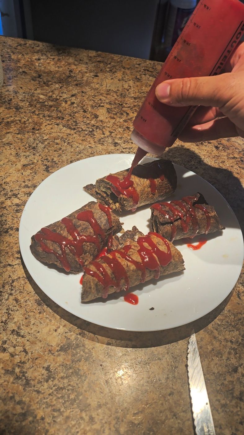 A plated dessert wrap from MiAmor Tortillas